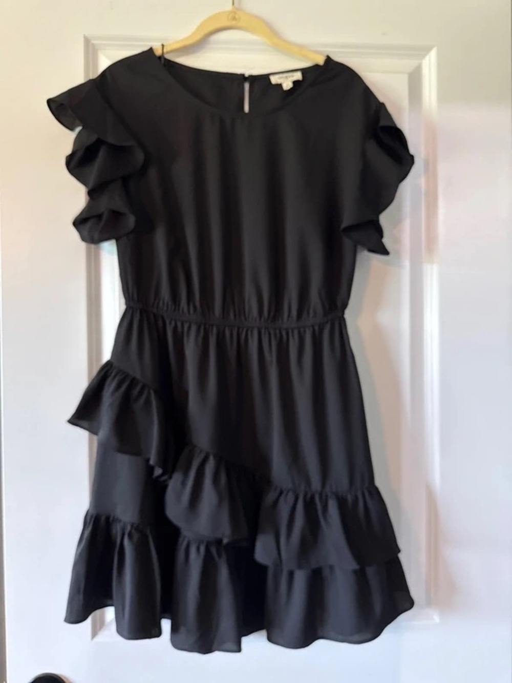 Womens Umgee Black Ruffle Tiered Dress